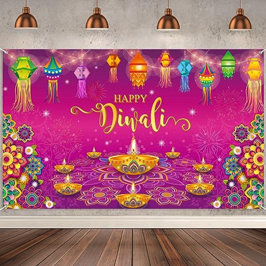 Lighting Decoration For Diwali - Dekoracje na Diwali: baner na ścianę,