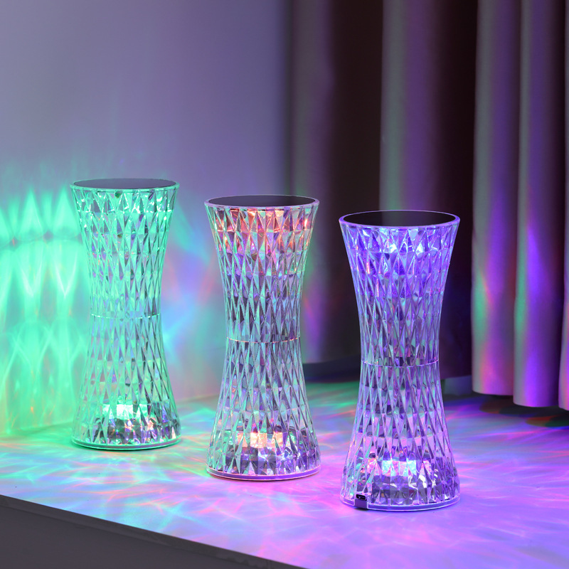 Led Lighting Decor - Kryształowe lampki nocne na stolik, akrylowe