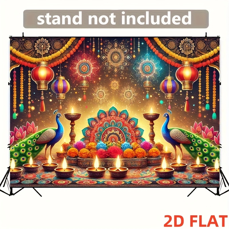 Lighting Decoration For Diwali - Gobelin z motywem pawia na Diwali,