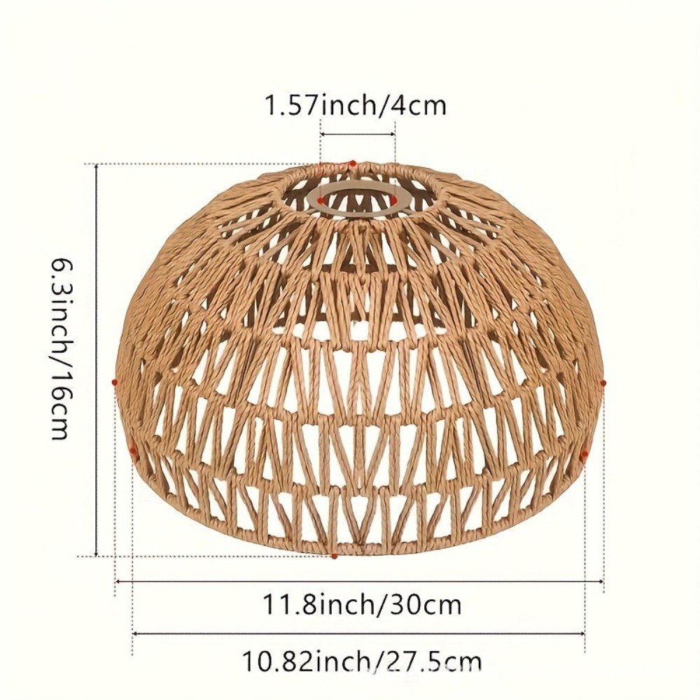 Geometric Lamp Shade - Abażur tkany w stylu vintage, oprawa