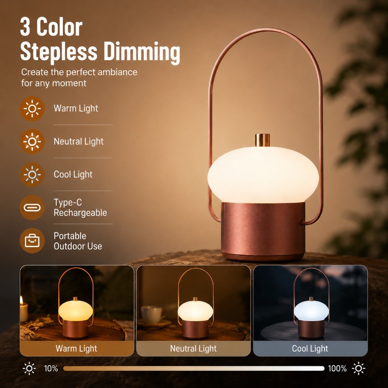 Mushroom Table Lamp - Akumulatorowa Przenośna Lampka Stołowa w Kształcie
