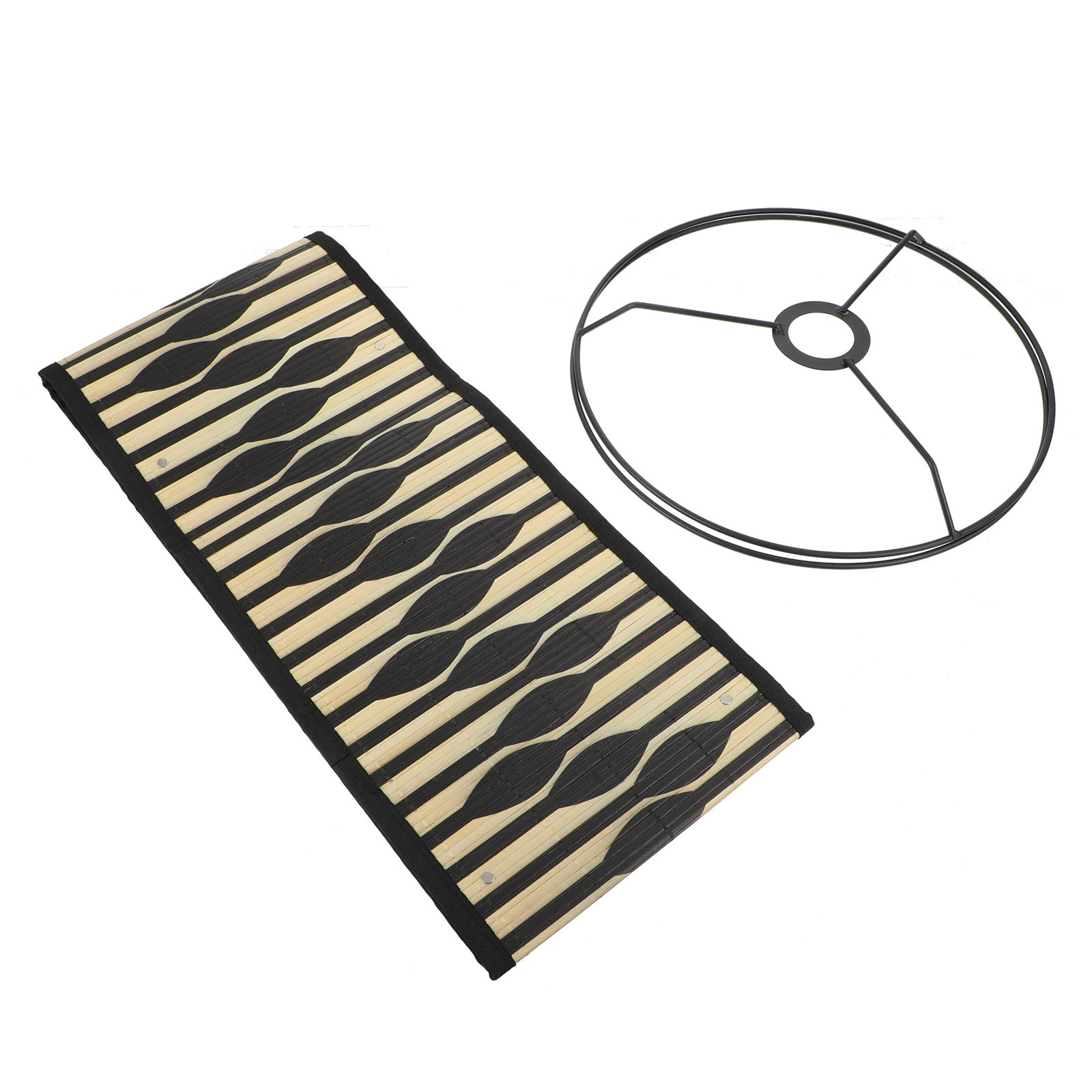 Geometric Lamp Shade - Bambusowy klosz lampy z geometrycznym wzorem,