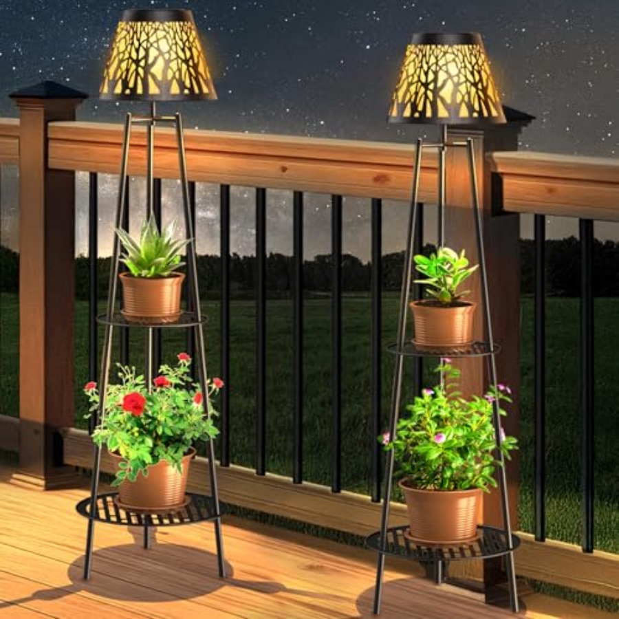Decor Lighting Floor Lamps - Zestaw 2 zewnętrznych solarnych lamp podłogowych