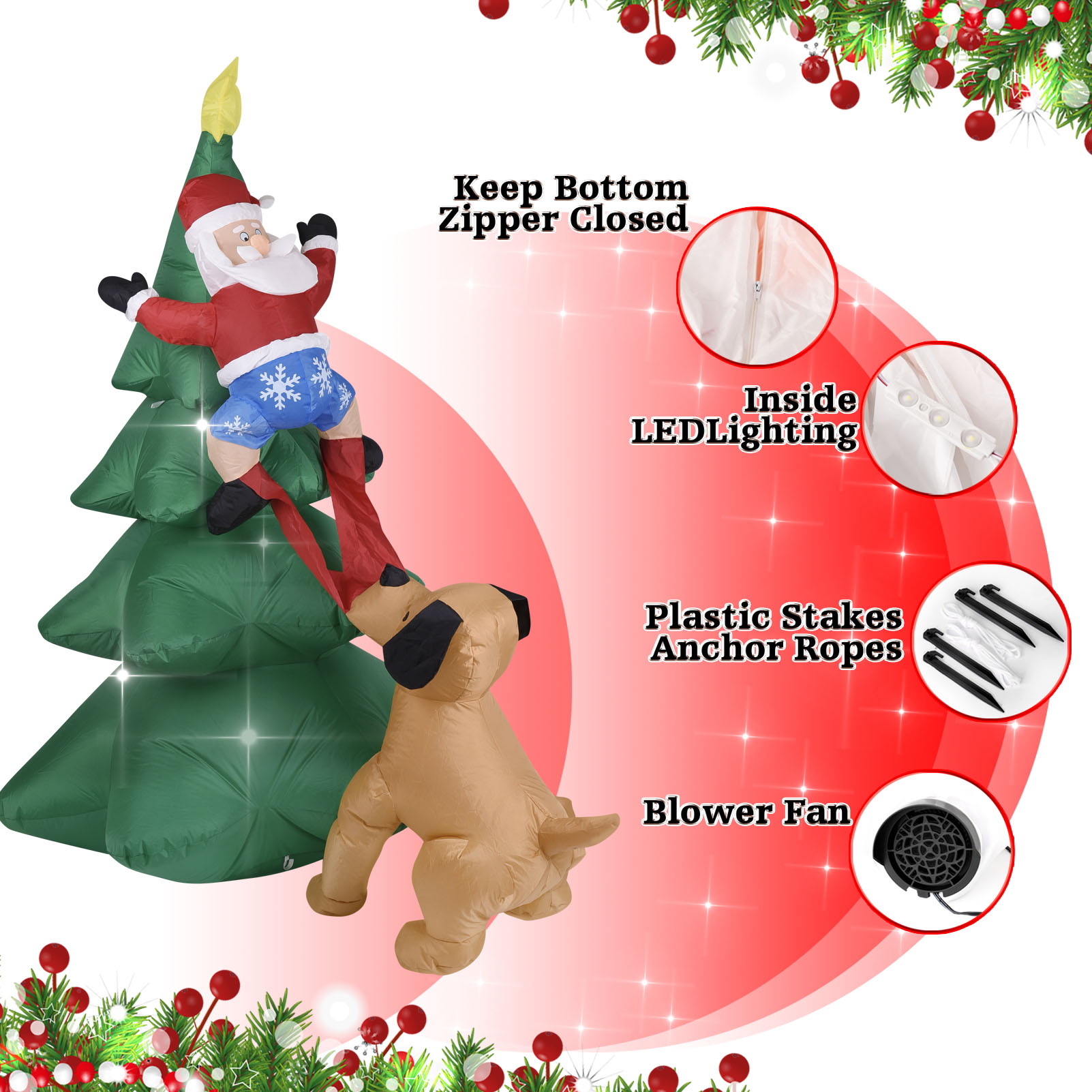 Świąteczny dmuchany pies z Mik – Lighting Tree Decor recenzja i cena