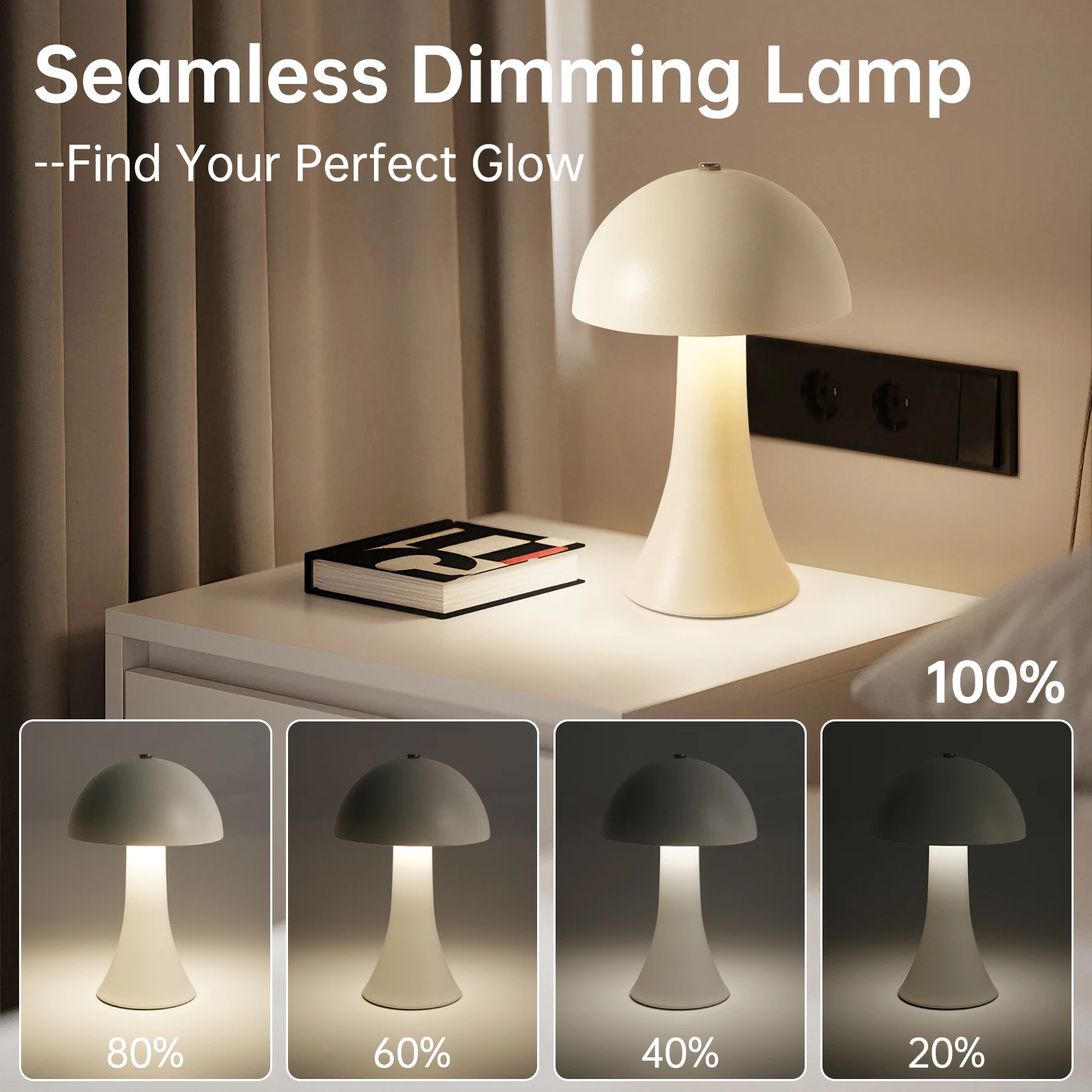 GGbingo Ładowalna Nowa Lampa S – Mushroom Table Lamp recenzja i cena